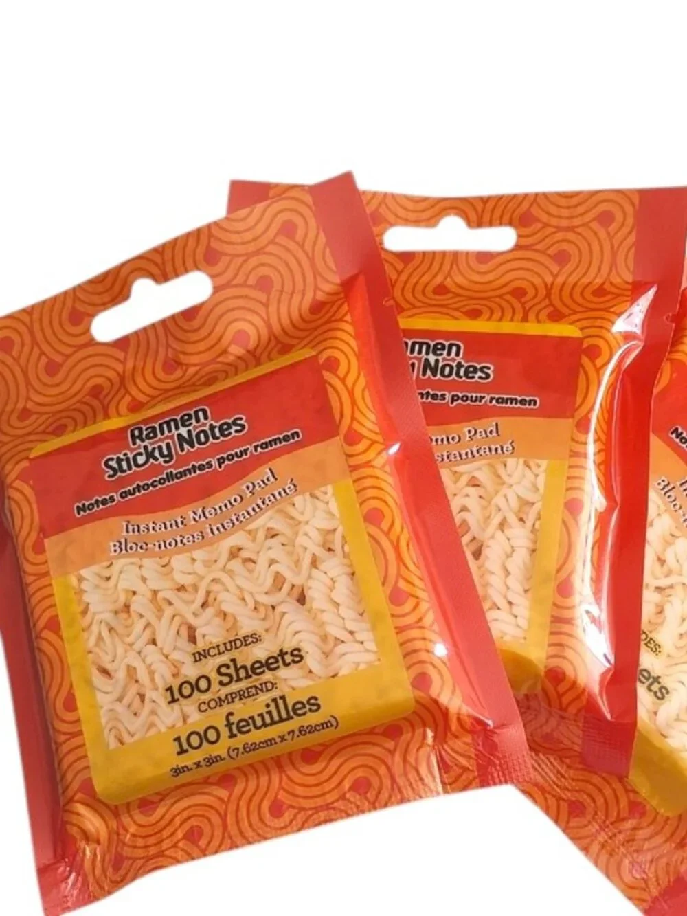 Ramen Sticky Notes - Instant Memo Pad, Yellow & Orange -NIP